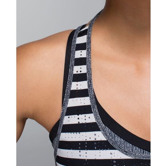 Lululemon Water Bound Singlet Apex Stripe Printed Black Dune Tank Top Size 6 - Picture 8 of 12
